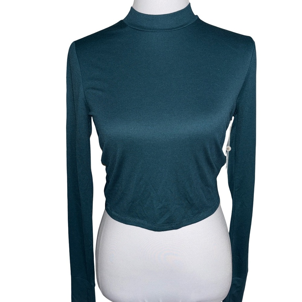 DownEast Teal Long Sleeve Crop Top